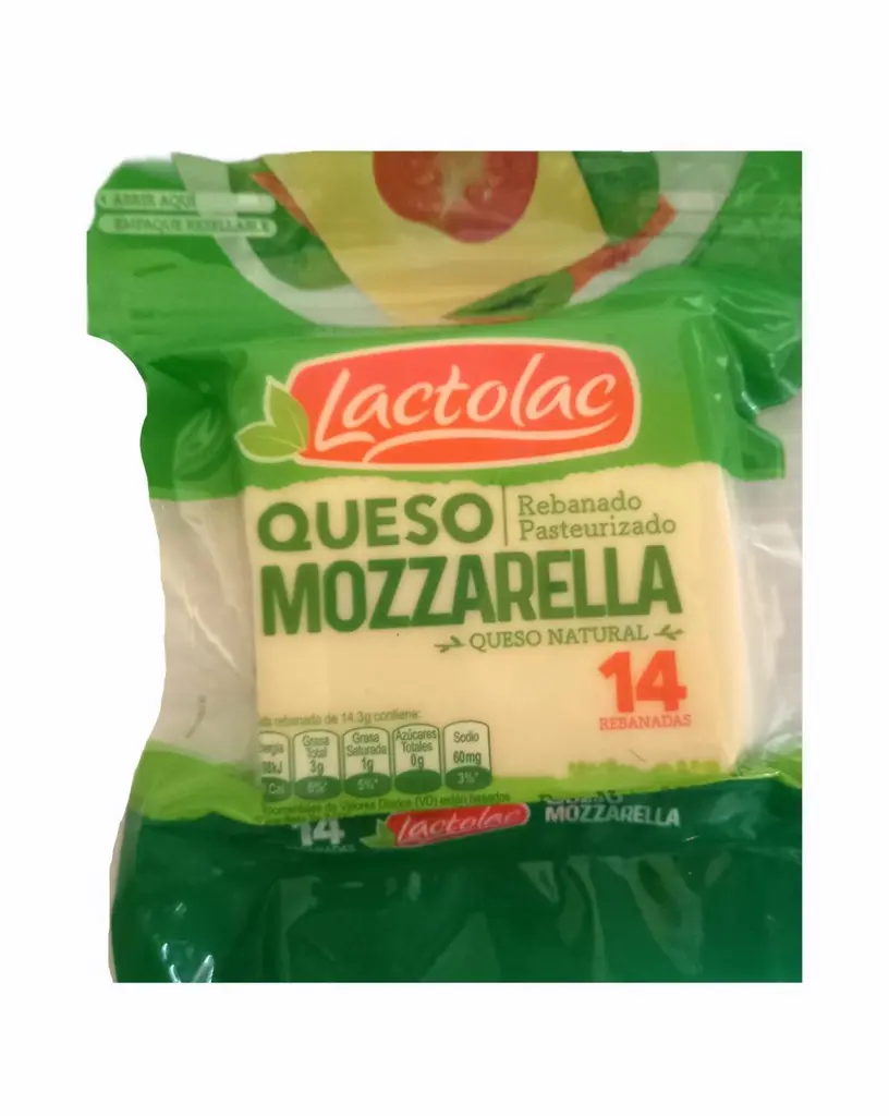 Queso mozzarella Láctalac 14 rebanadas 200g