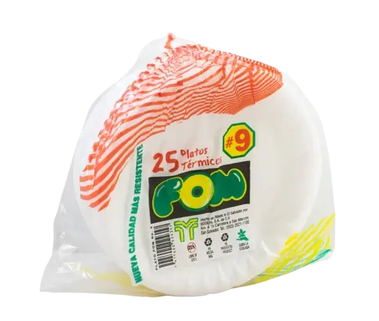 Paquete 25 Platos desechables #9 FOM
