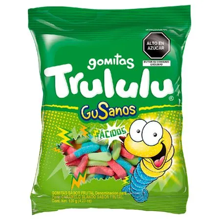 Gomitas Gusanos Acidos Trululu 80g  