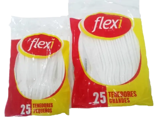 Paquete 25 tenedores desechables pequeños