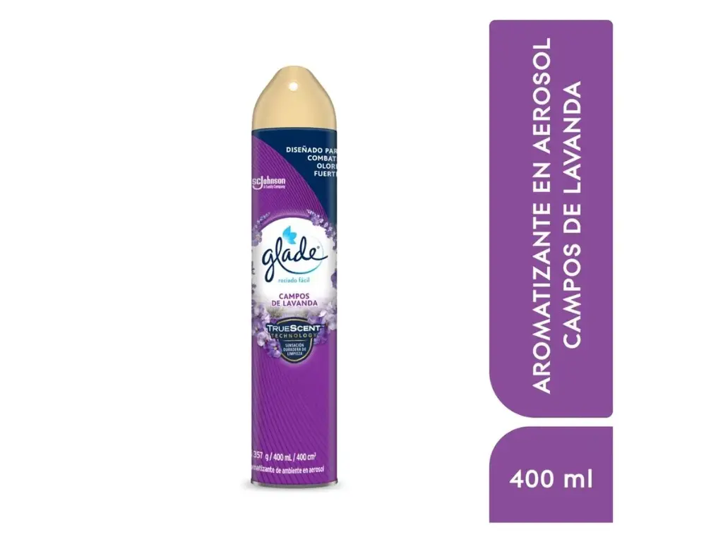 Aromatizante de Ambiente en Aerosol Glade Campos de Lavanda 400 ml