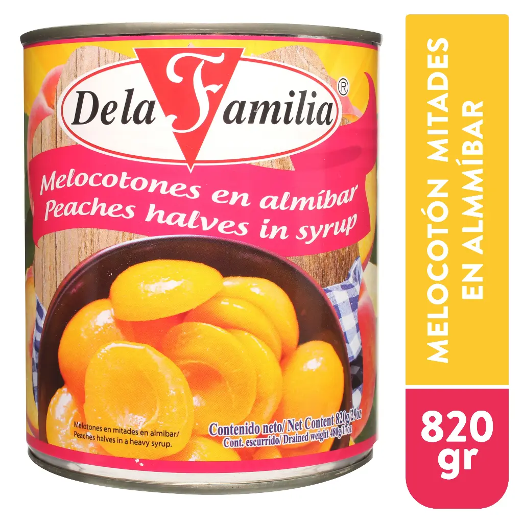 Melocotones en Mitades de la Familia 820 g Lata 
