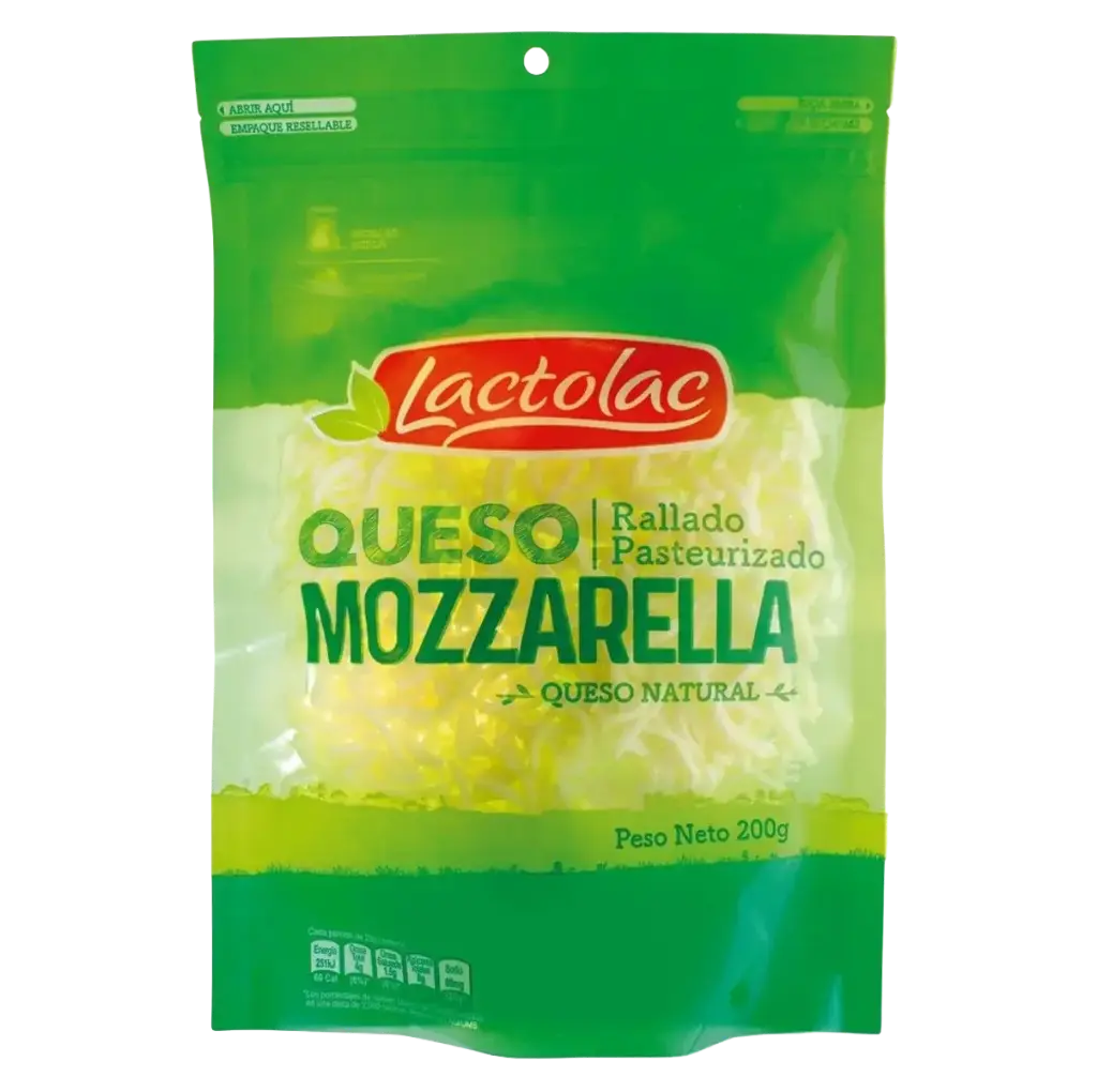 Queso mozzarella Rallado Lactolac 200g 