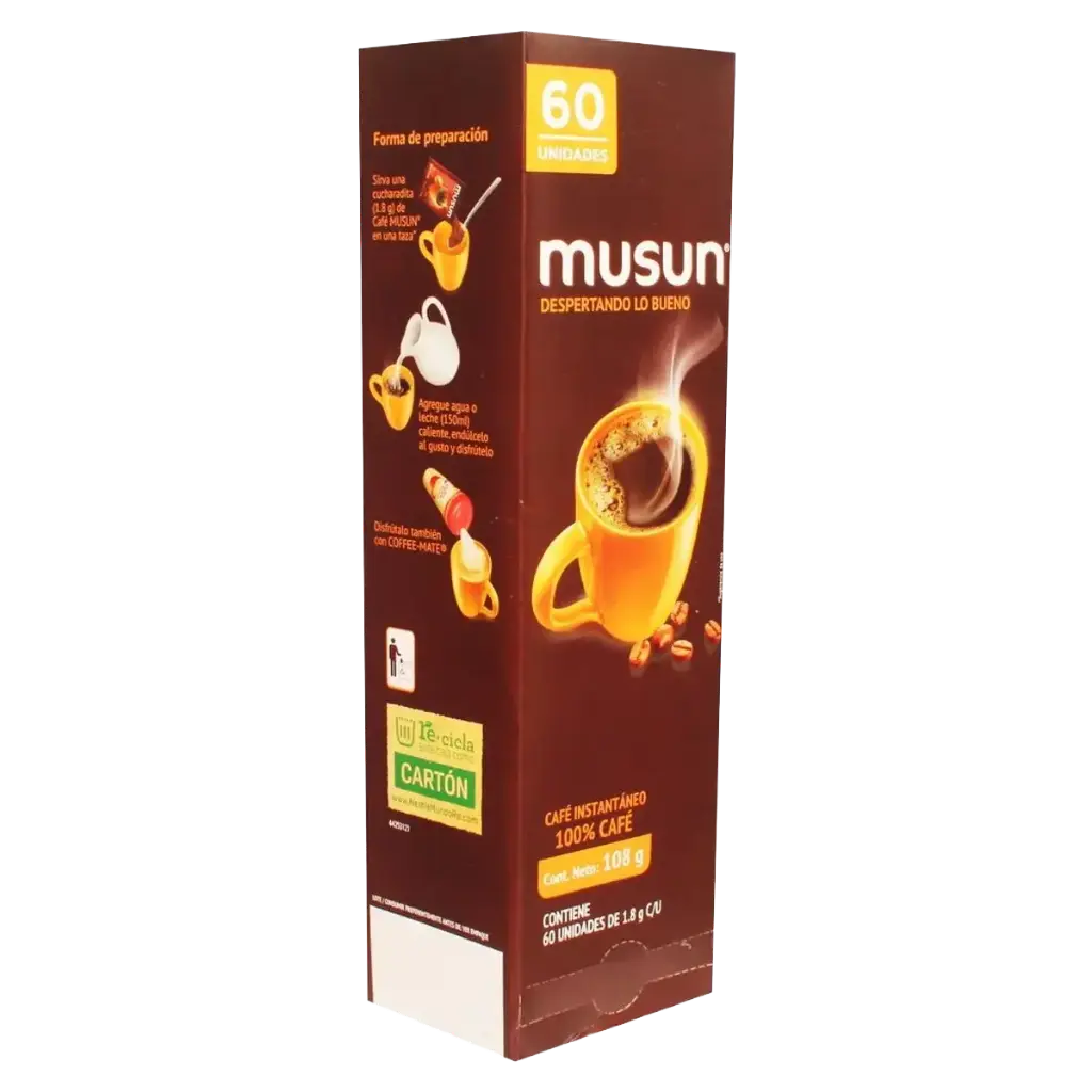 Café Musun azucar caramelizada Stick 1.8 g 60 Unidades