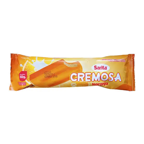 Paleta Cremosa Sabor Naranja Sarita 