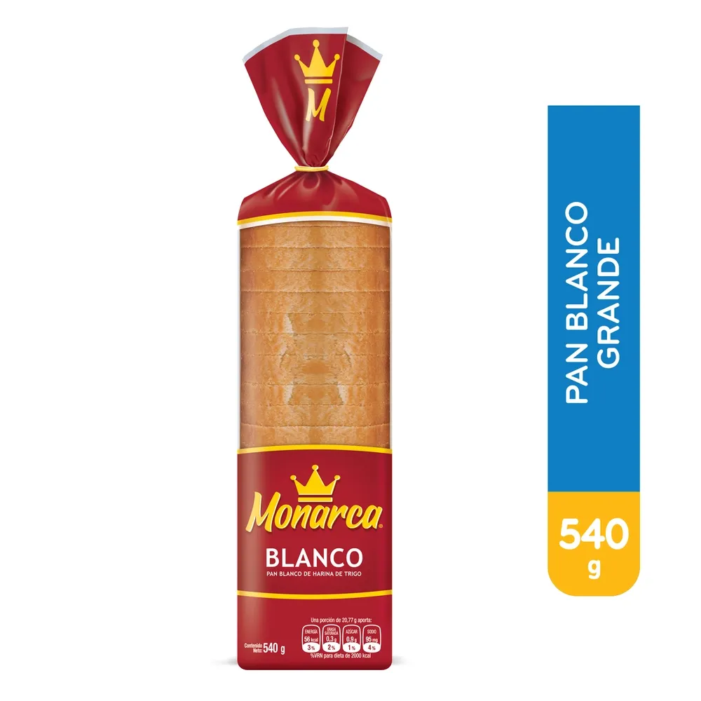 Pan Blanco Monarca Grande - 540 g
