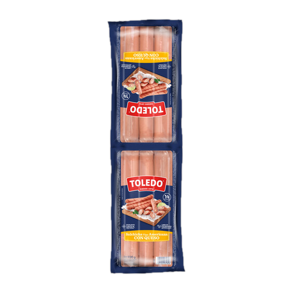 Salchicha Toledo Jumbo Con Queso 920 g