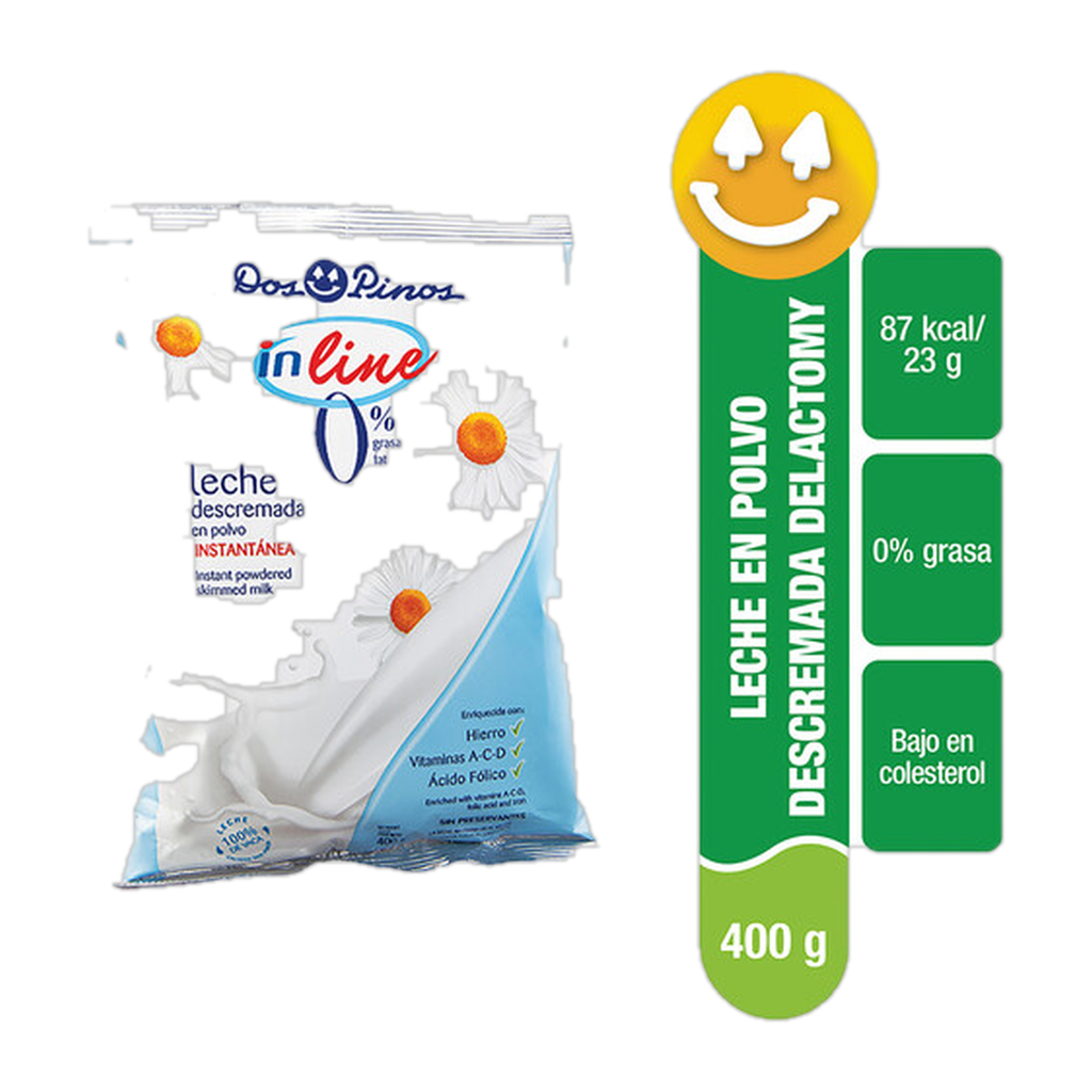 Leche En Polvo Dos Pinos Descremada 400 g Bolsa