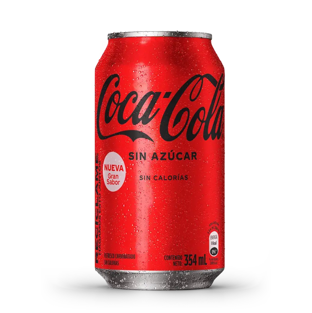 Gaseosa Coca Cola Sin Azúcar 354 mL Lata