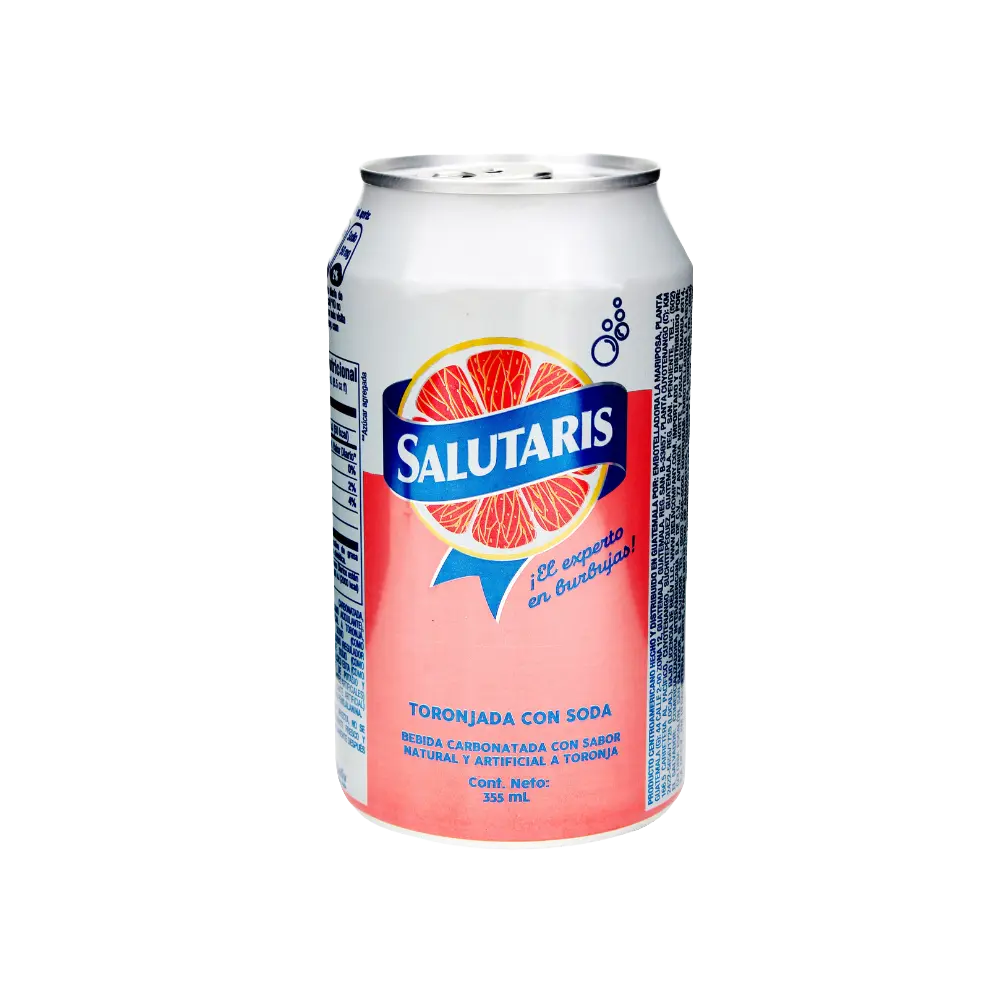 Bebida Carbonatada Salutaris Con Jugo Sabor Toronja 355 mL Lata