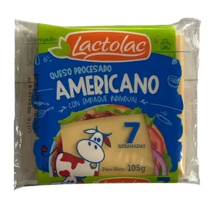 Queso americano 7 Reb. Lactolac 105 g