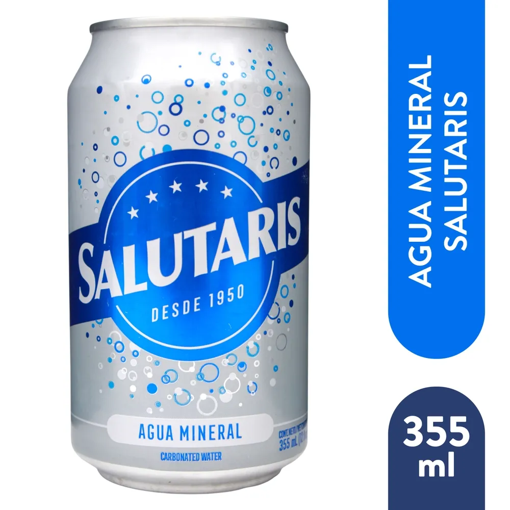 Agua mineral Salutaris bebida carbonatada en lata - 355 ml