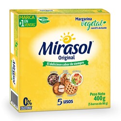 Margarina Mirasol Regular 80 g Barra