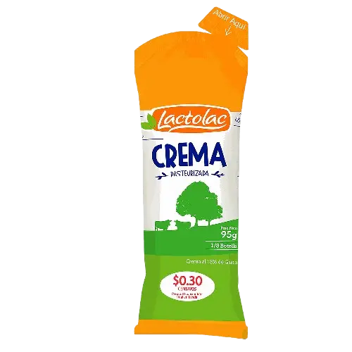 Crema Pasteurizada Lactolac 1/8 botella 95 g