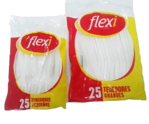 Paquete 25 tenedores desechables pequeños