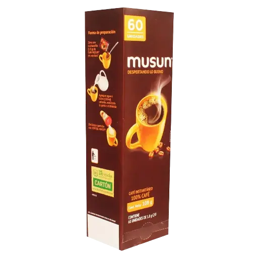 Café Musun azucar caramelizada Stick 1.8 g 60 Unidades