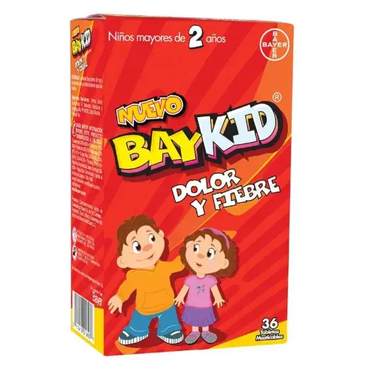 Baykid Dolor y Fiebre Tabletas Masticable 