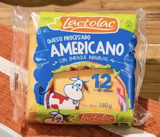 Queso americano 12 Rebanadas Lactolac 180 g