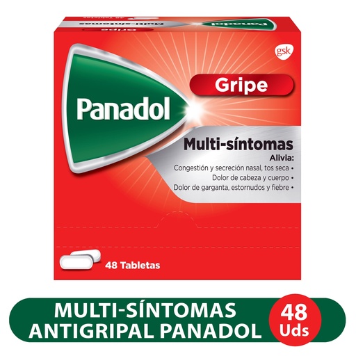 Panadol multi síntomas caja 48 sobre de 2 tabletas - Precio indicado por sobre