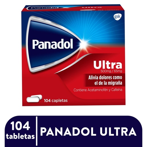 Panadol ultra caja 104 tabletas - Precio indicado por tableta