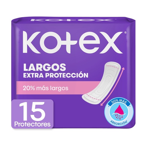 Protectores Diarios Kotex Largos - 15 Unidades