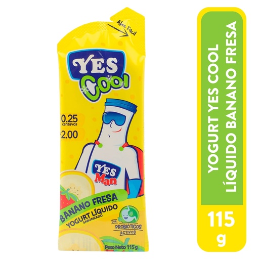 Yogurt Yes Cool Liquido Banana Fresa - 115 g