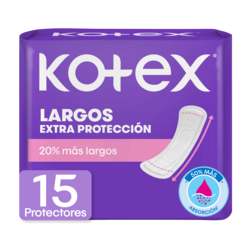 Protectores Diarios Kotex Largos 15 Unidades