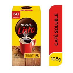 Café Instantáneo Nescafé Listo Stick 1.8 g 60 Unidades